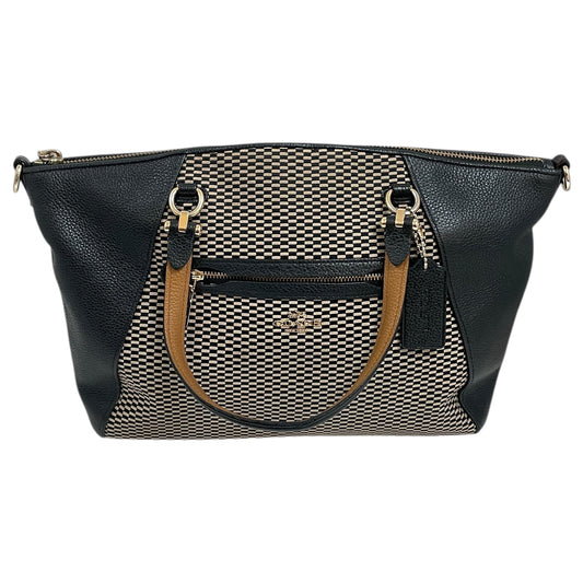 Handbag Designer By Coach In Blue & Tan, Size:Medium