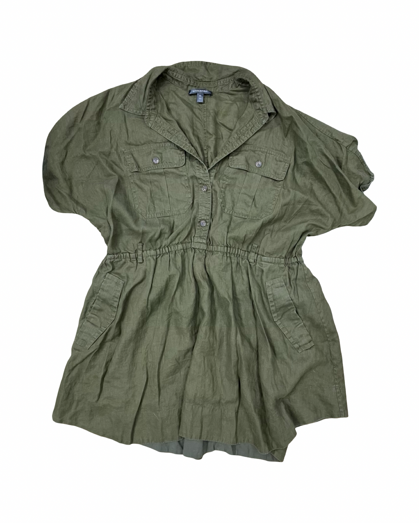 Dress Casual Midi By Banana Republic In Green, Size:Xxl