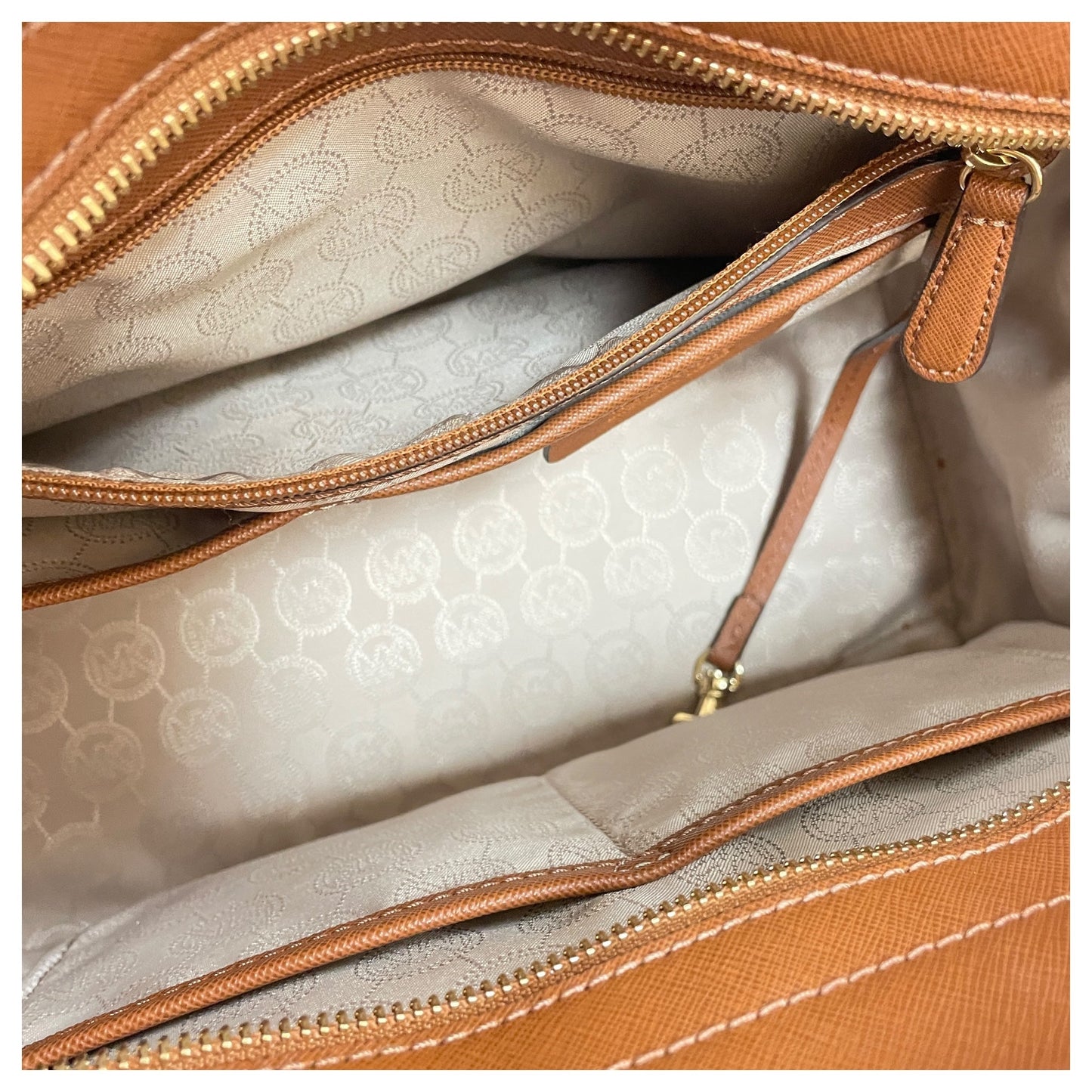 Handbag Designer By Michael Kors In Brown, Size:Large