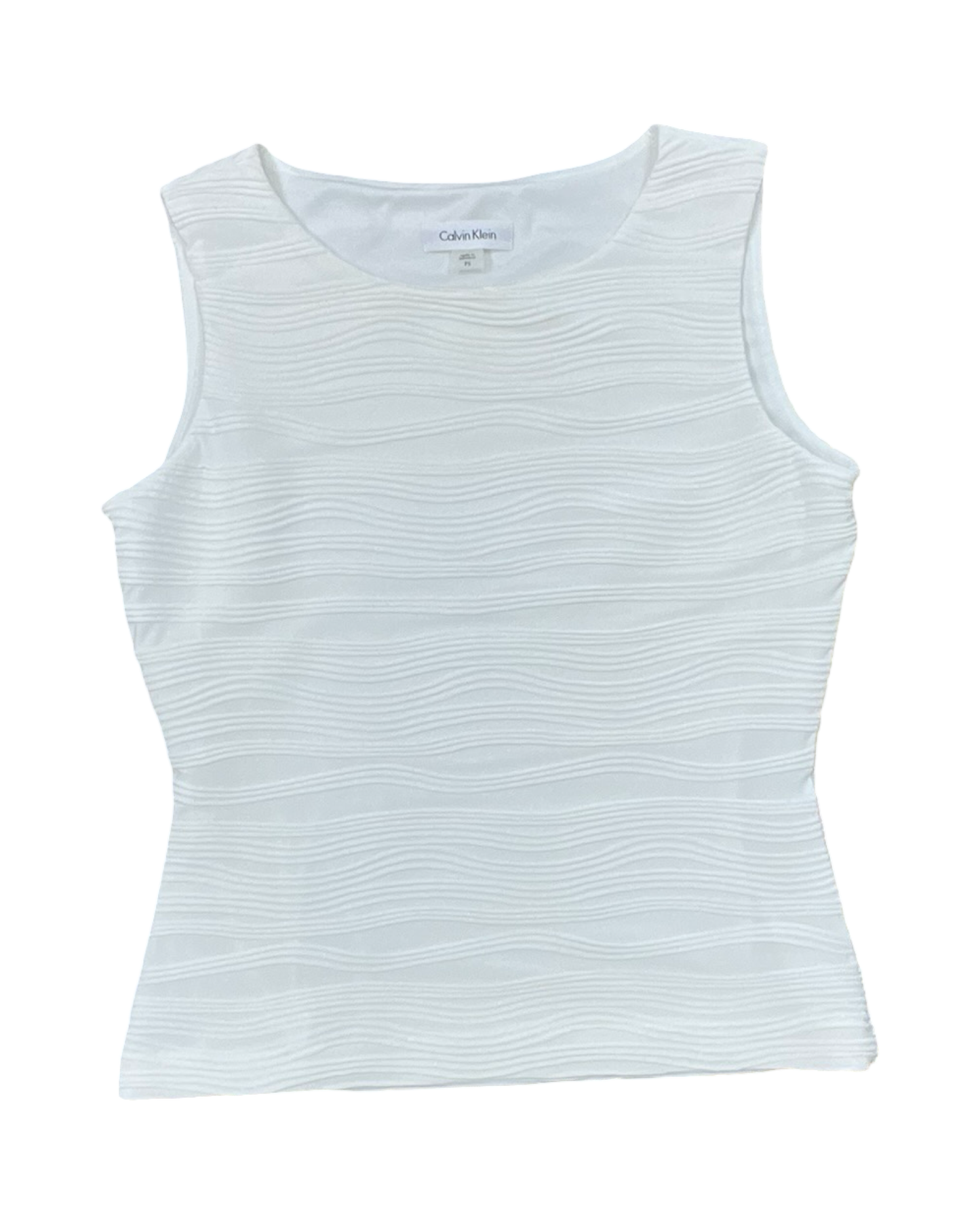Top Sleeveless By Calvin Klein In White, Size:S
