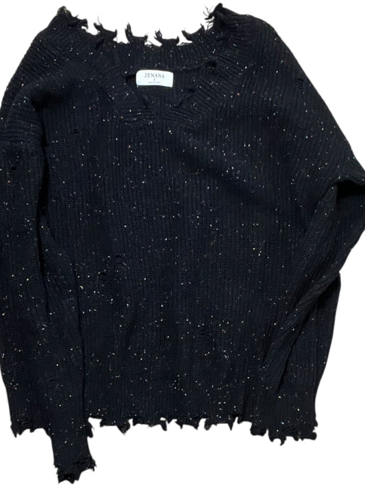 Sweater By Zenana In Black, Size:S