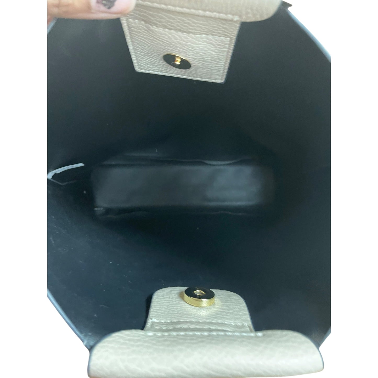 Handbag Leather By JN In Cream, Size:Medium