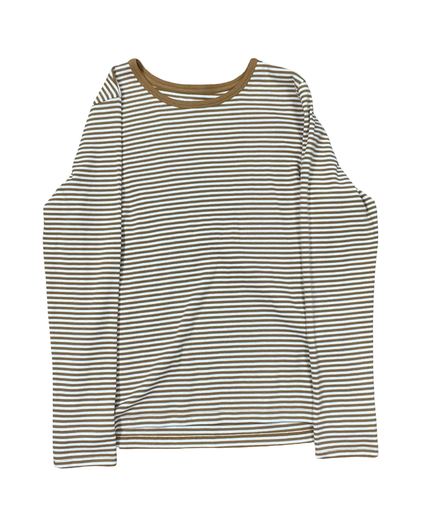 Top Ls By Lands End In Brown & Cream, Size:Lp