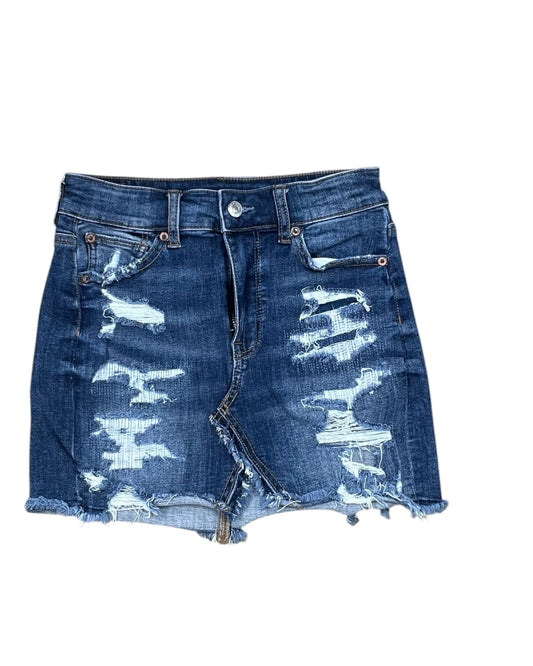 Skirt Mini & Short By American Eagle In Blue Denim, Size:0