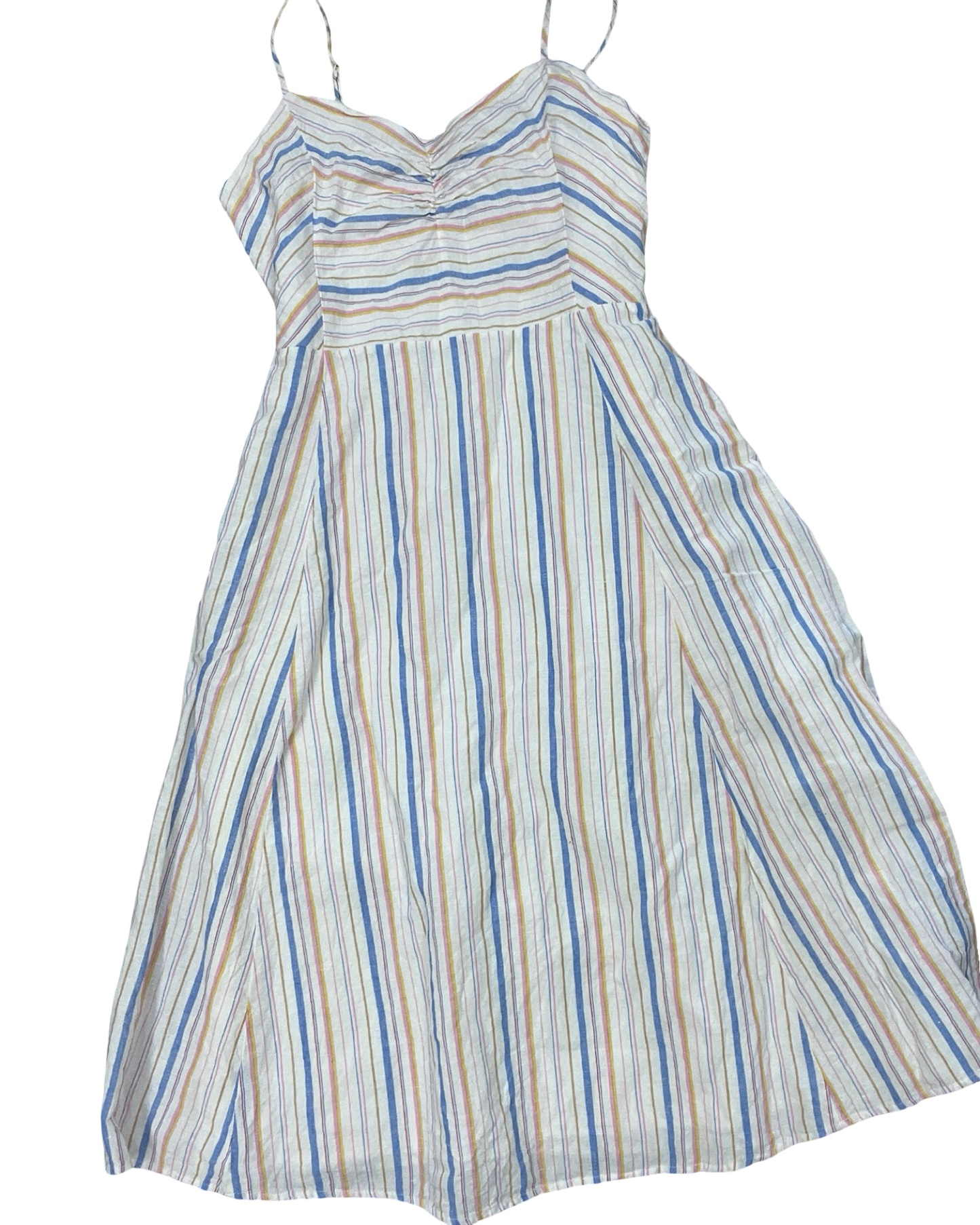 Dress Casual Midi By Gap In Cream & Pink, Size:L