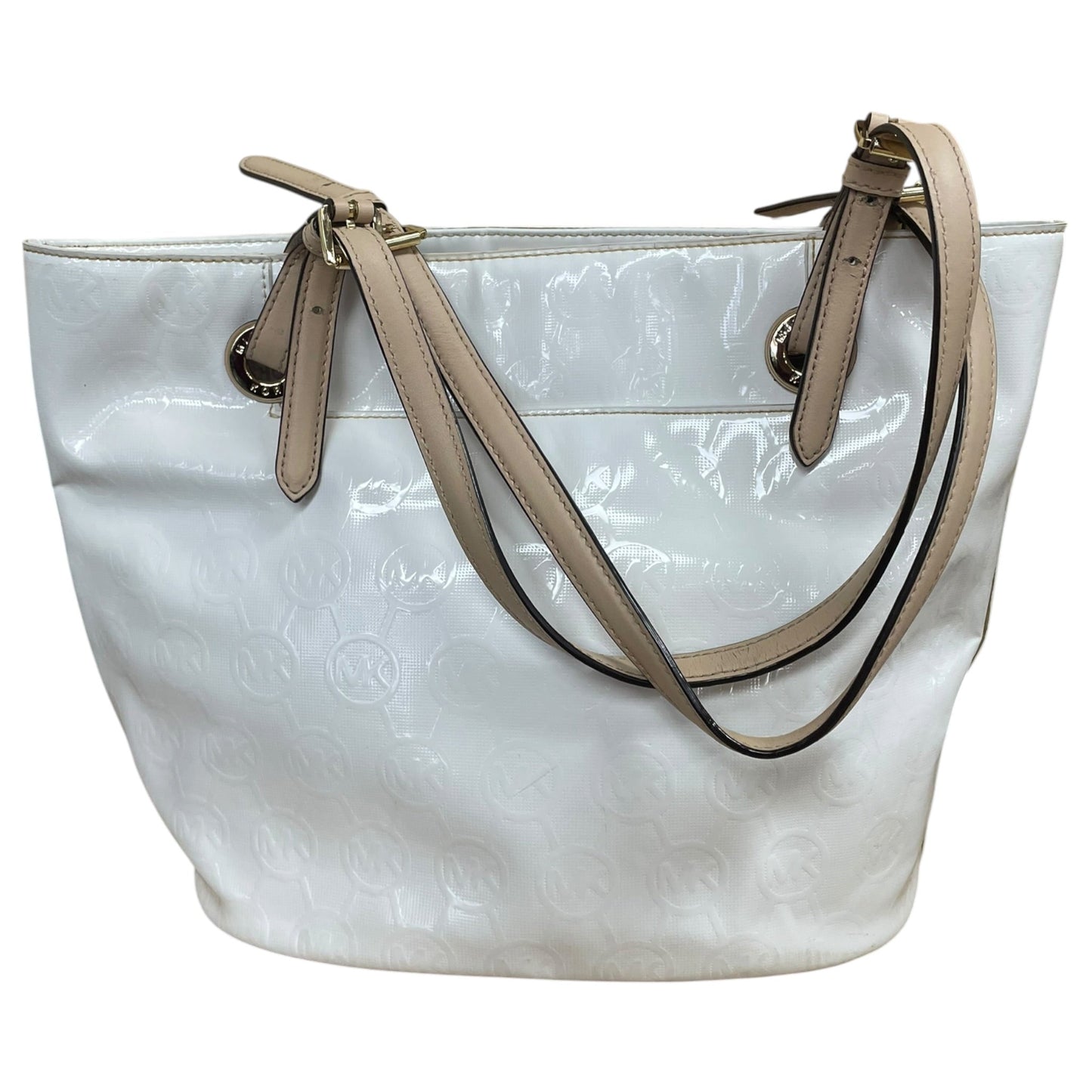 Handbag Designer By Michael Kors In White, Size:Large