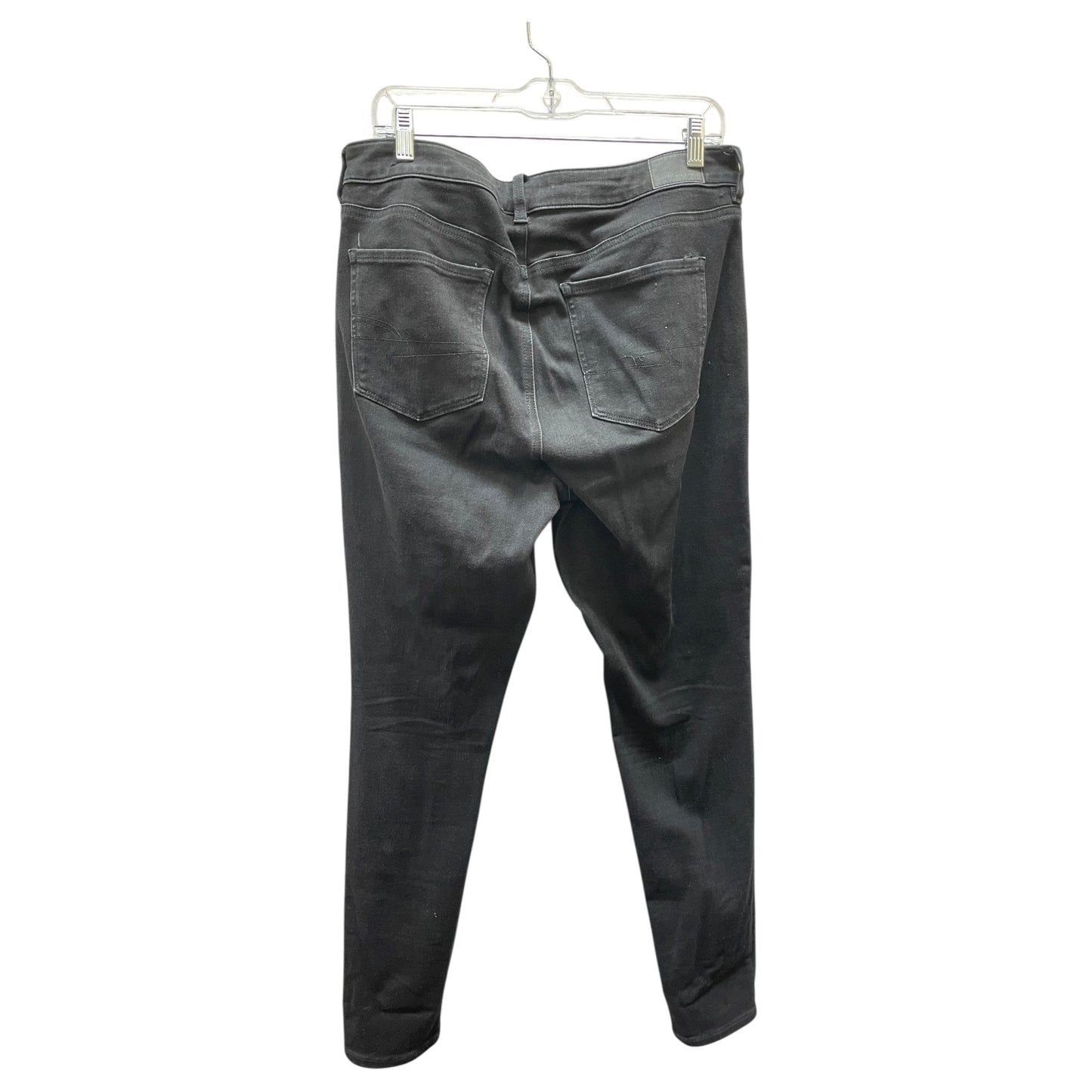 Jeans Jeggings By American Eagle In Black Denim, Size:12