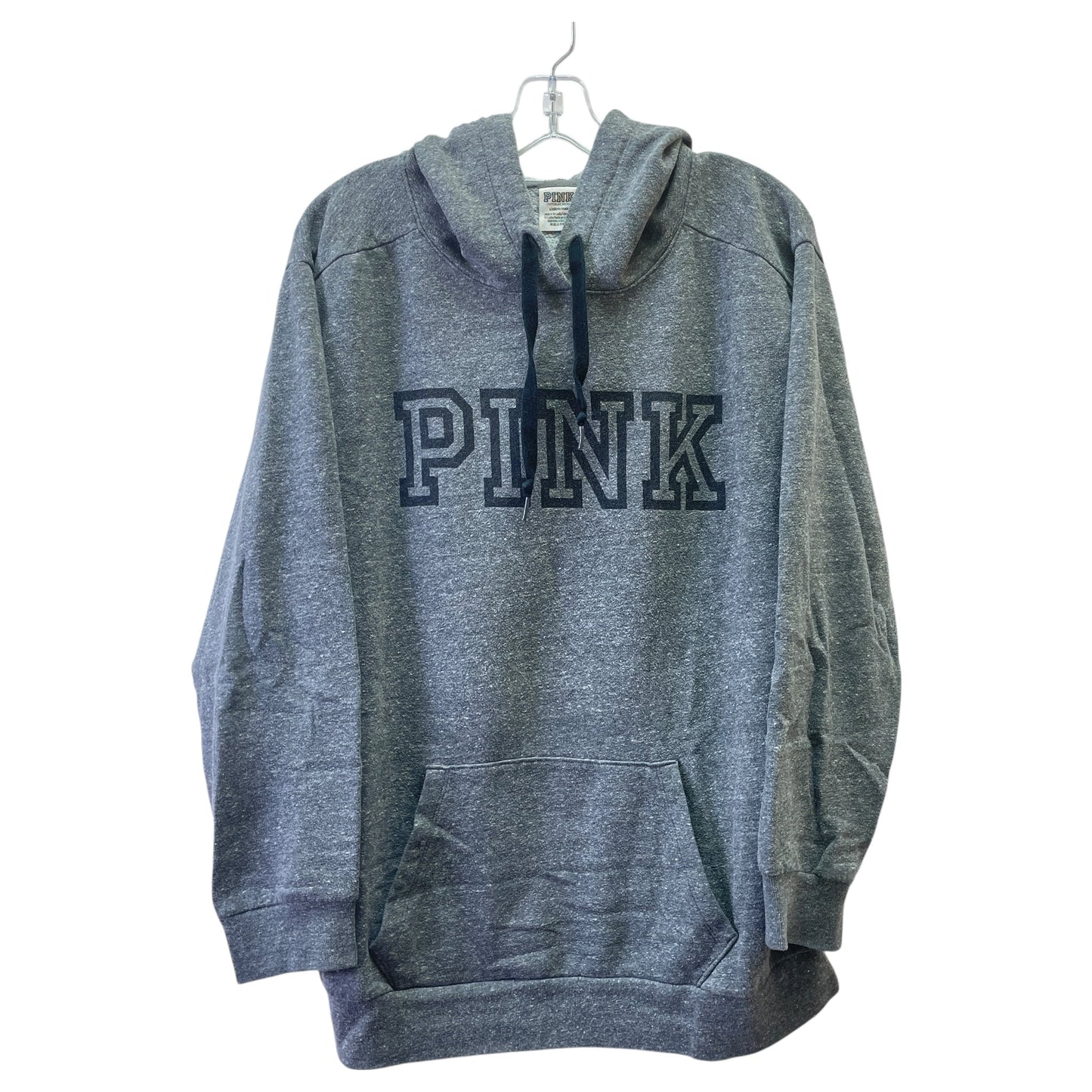 Athletic Sweatshirt Hoodie By Pink In Grey, Size:L