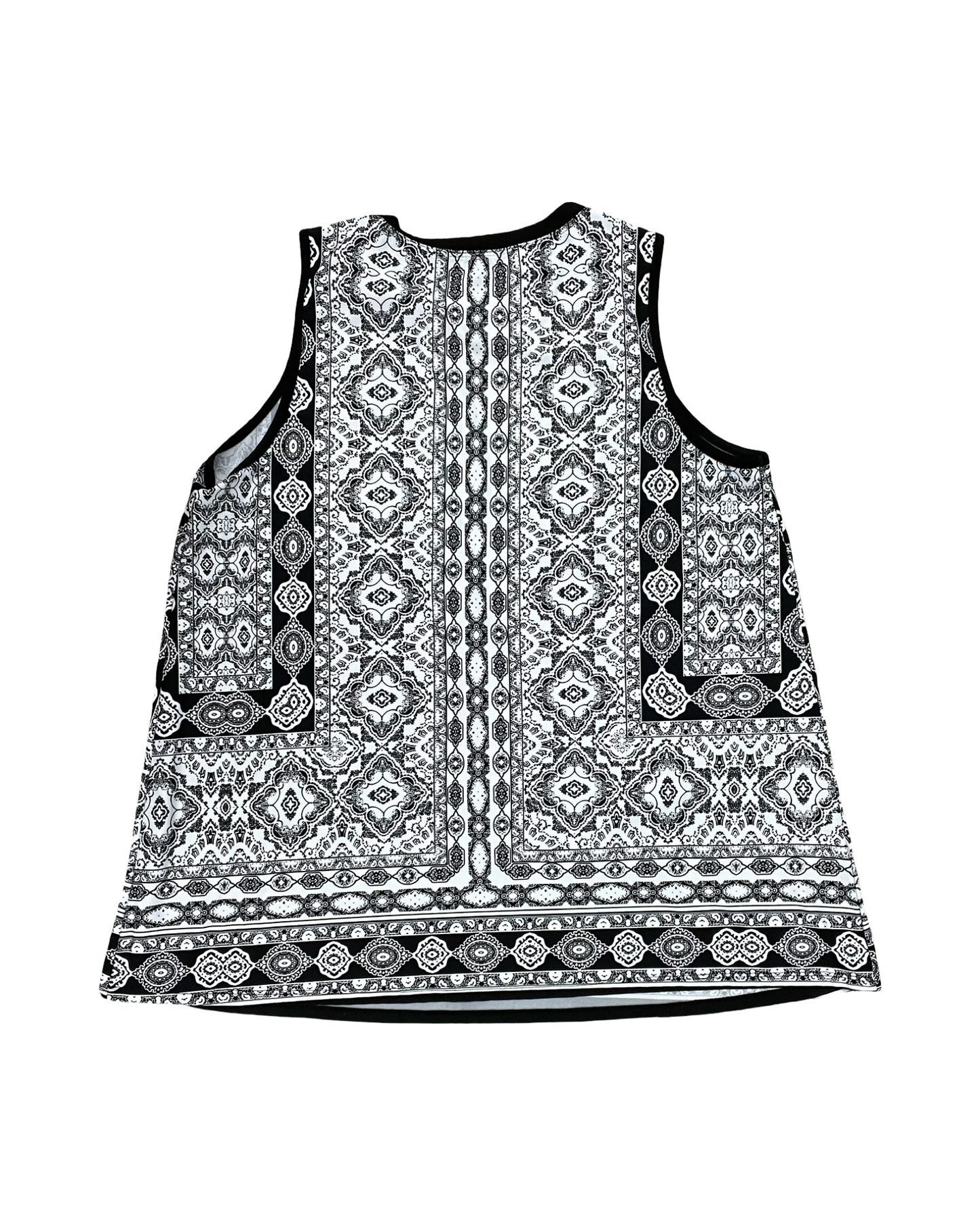 Top Sleeveless By Apt 9 In Black & White, Size:1X