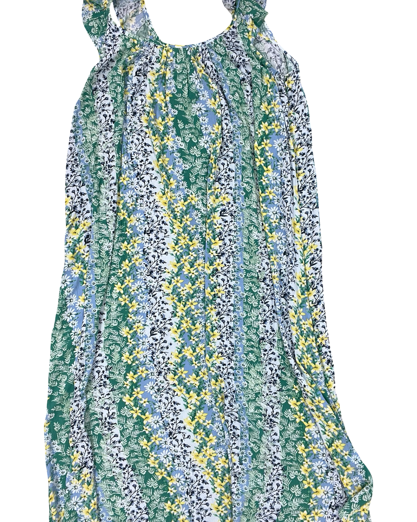 Dress Casual Midi By Loft In Green & Yellow, Size:L