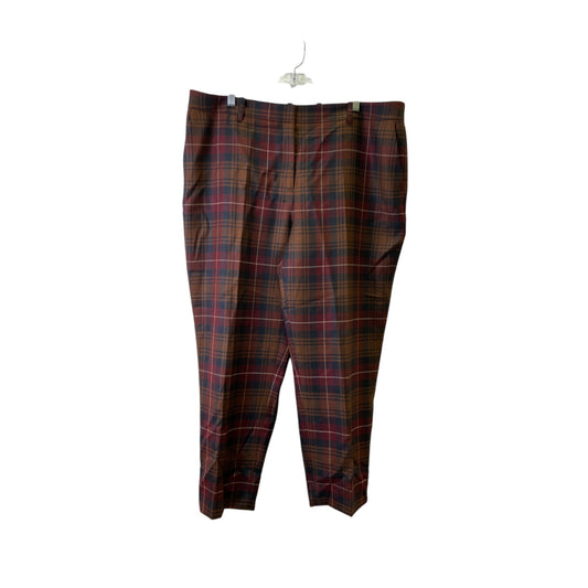 Pants Designer By Lafayette 148 In Plaid Pattern, Size:18