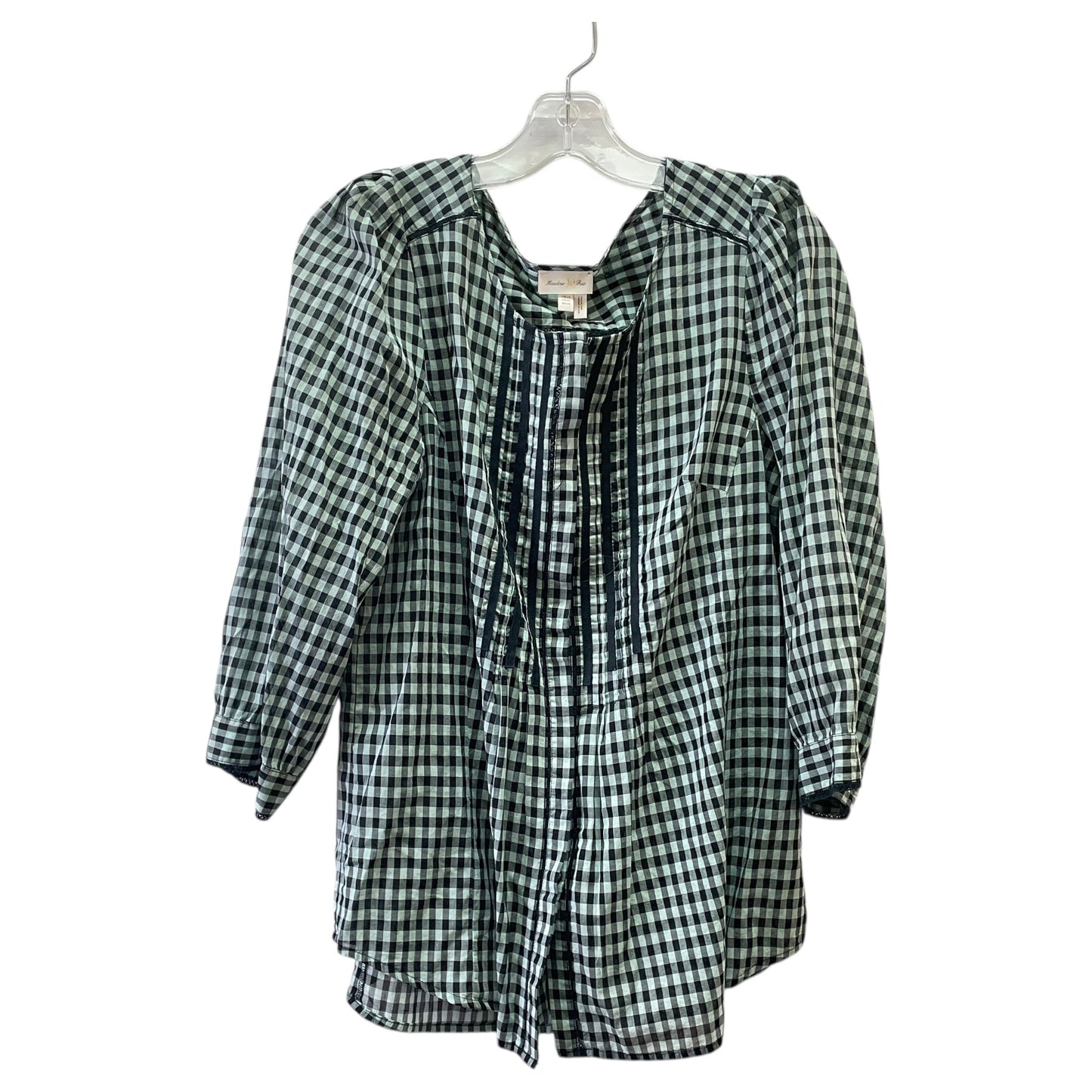 Top 3/4 Sleeve By Meadow Rue In Black & Green, Size:L
