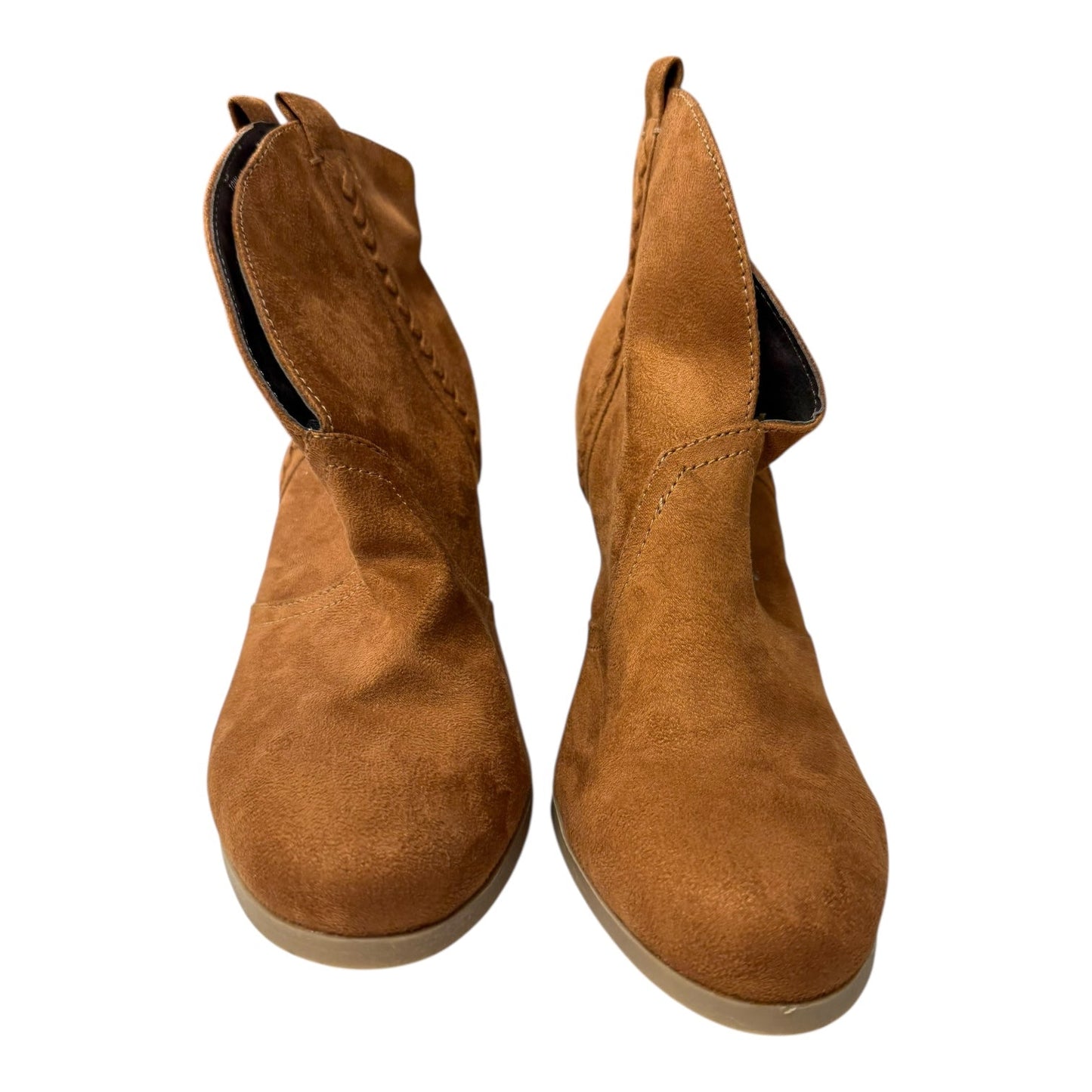 Boots Ankle Flats By Cato In Brown, Size:10