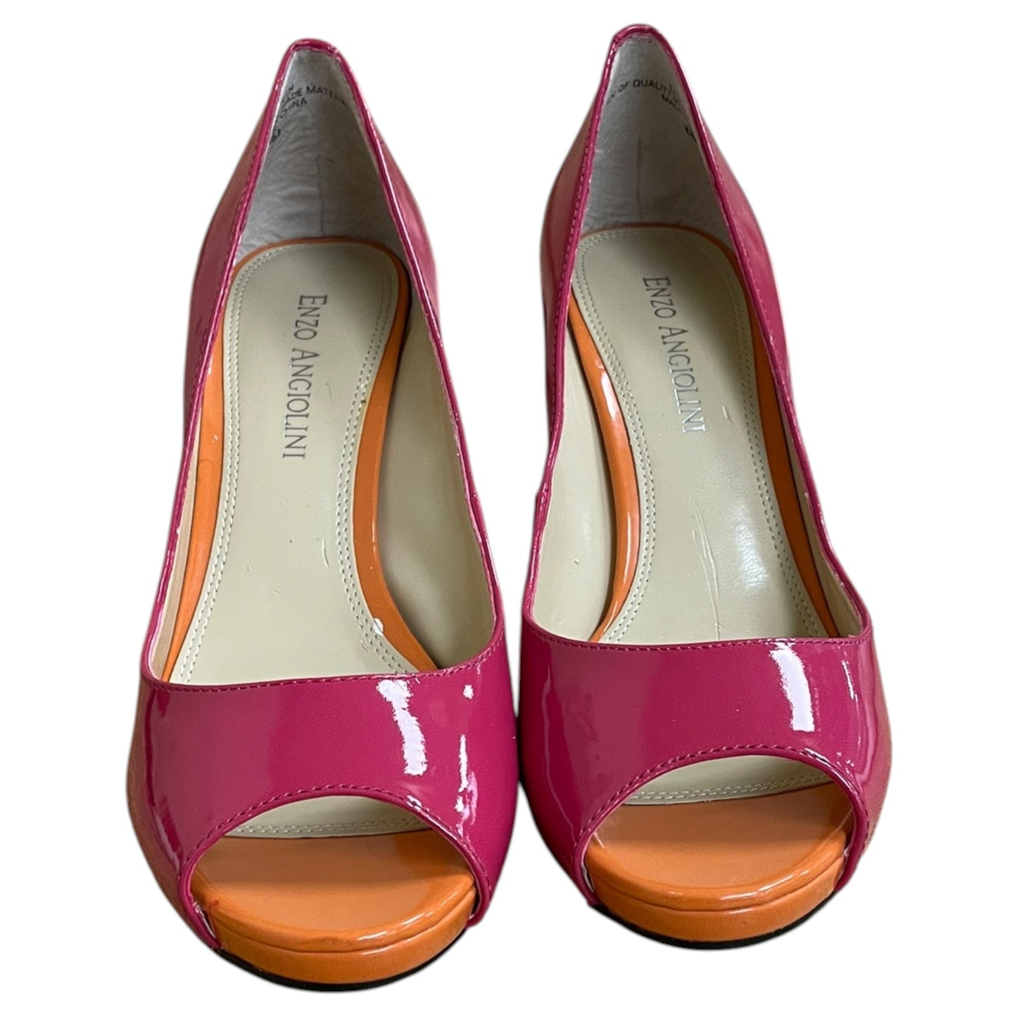 Shoes Heels Stiletto By Enzo Angiolini In Pink & Yellow, Size:6