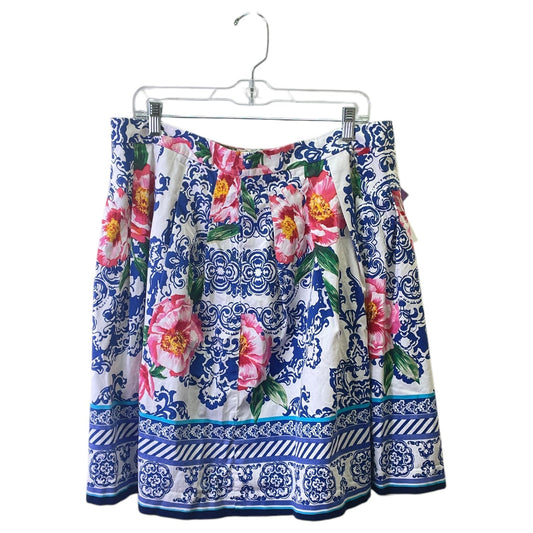 Skirt Mini & Short By Talbots In Blue & White, Size:Xlp