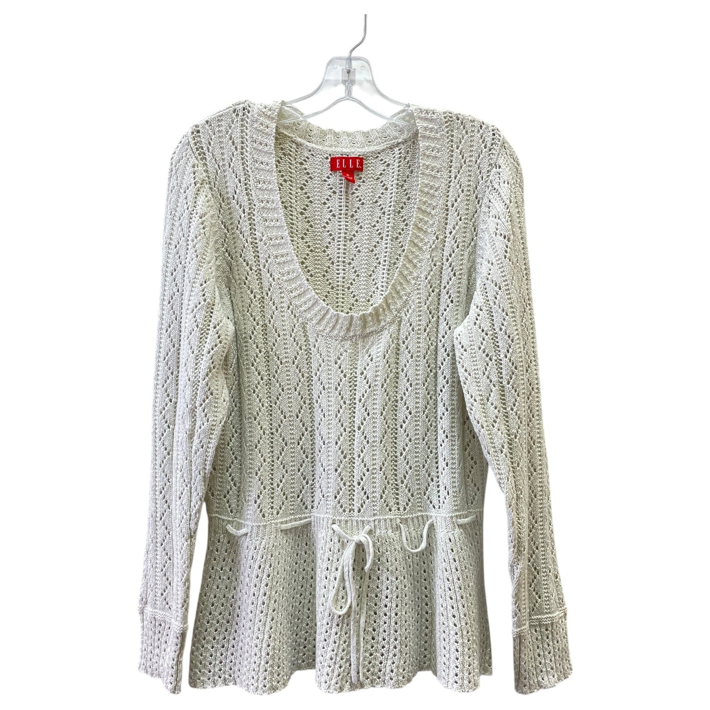 Sweater By Elle In White, Size:Xl
