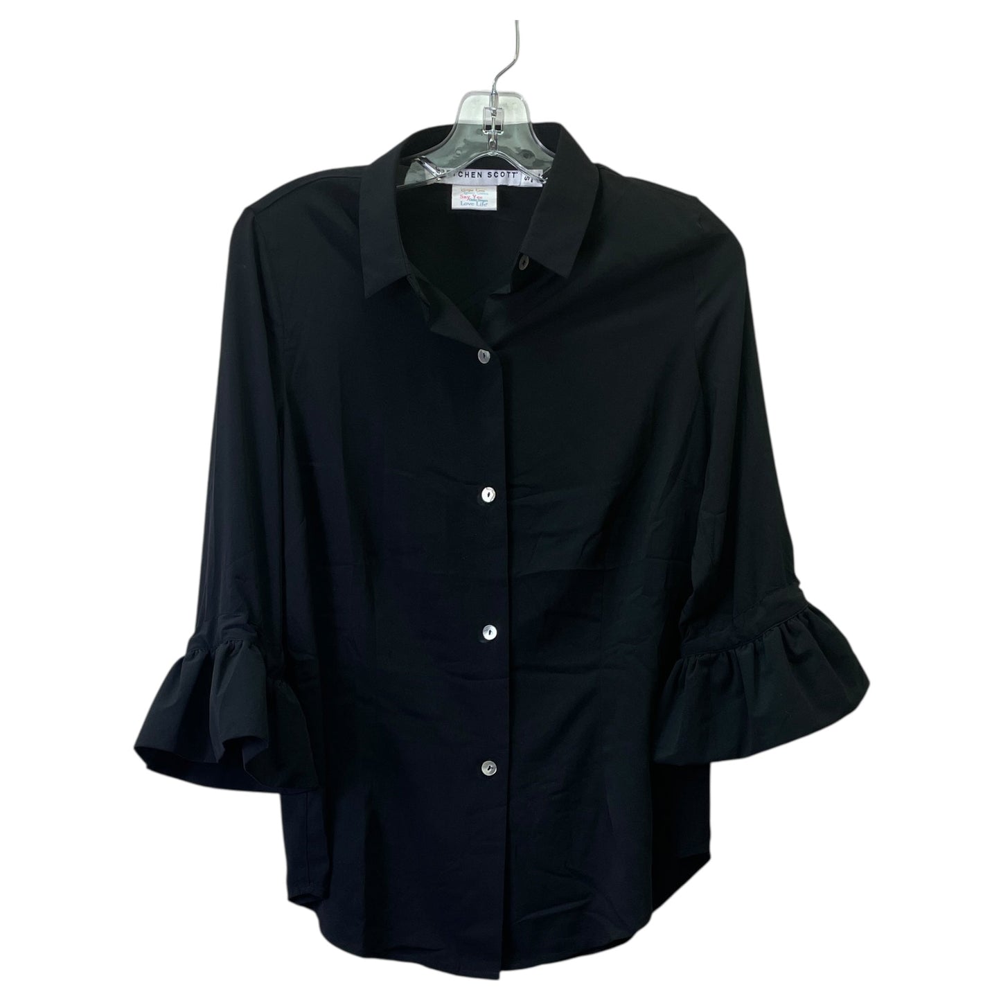 Top 3/4 Sleeve By Gretchen Scott In Black, Size:S