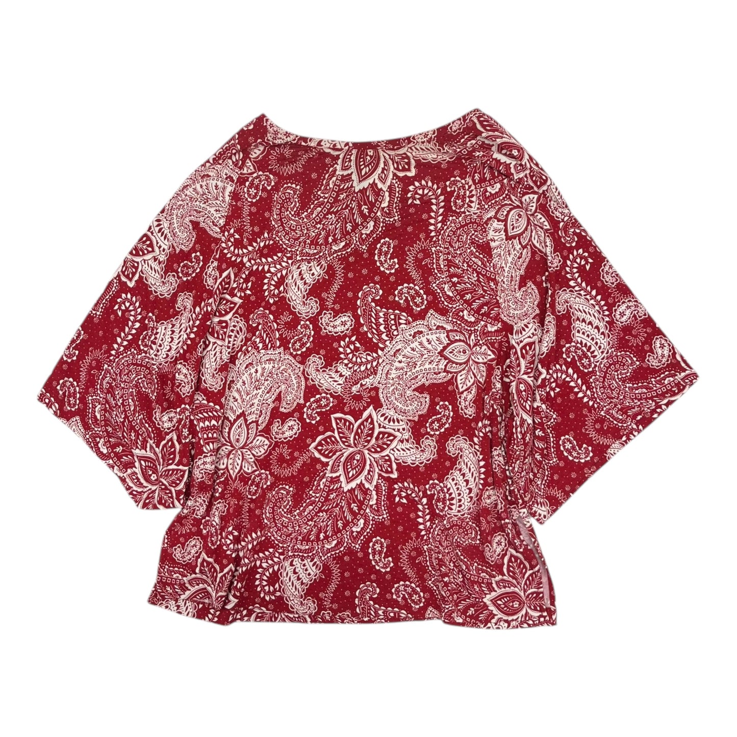 Blouse 3/4 Sleeve By Karen Kane In Red, Size:L