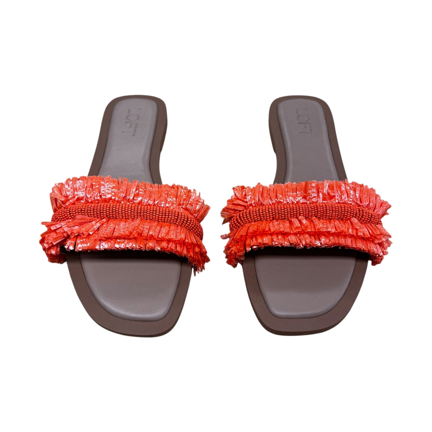 Sandals Flats By Loft In Orange, Size:7