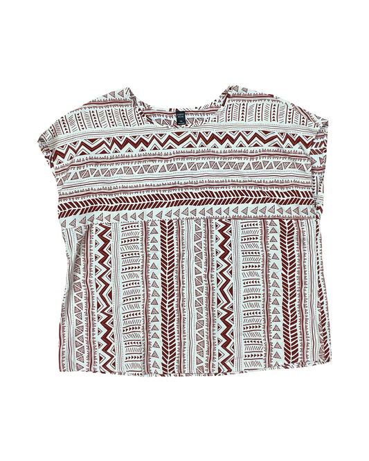 Top Ss By Emery Rose In Red & Tan, Size:1X