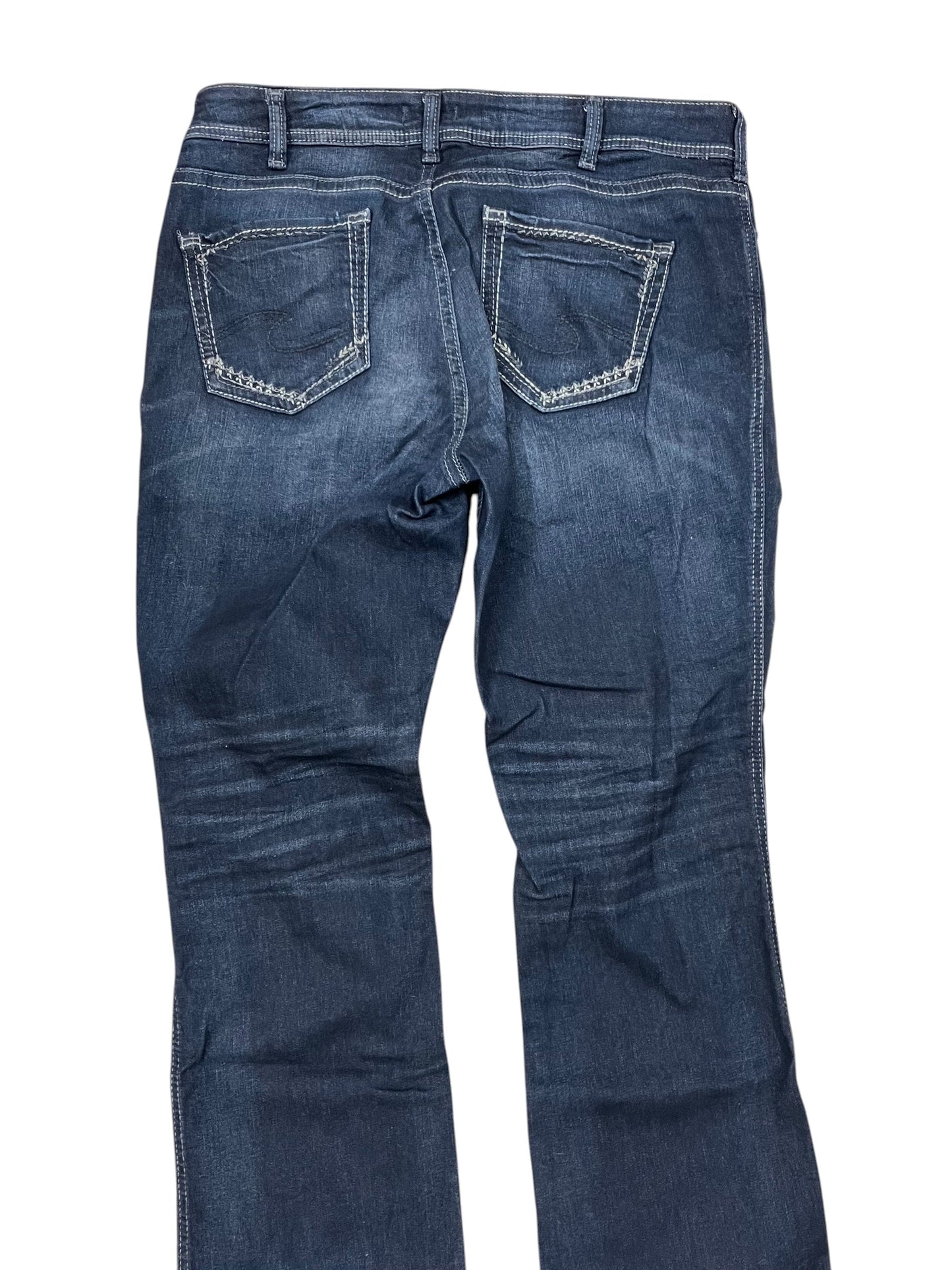 Jeans Boot Cut By Silver In Blue Denim, Size:18