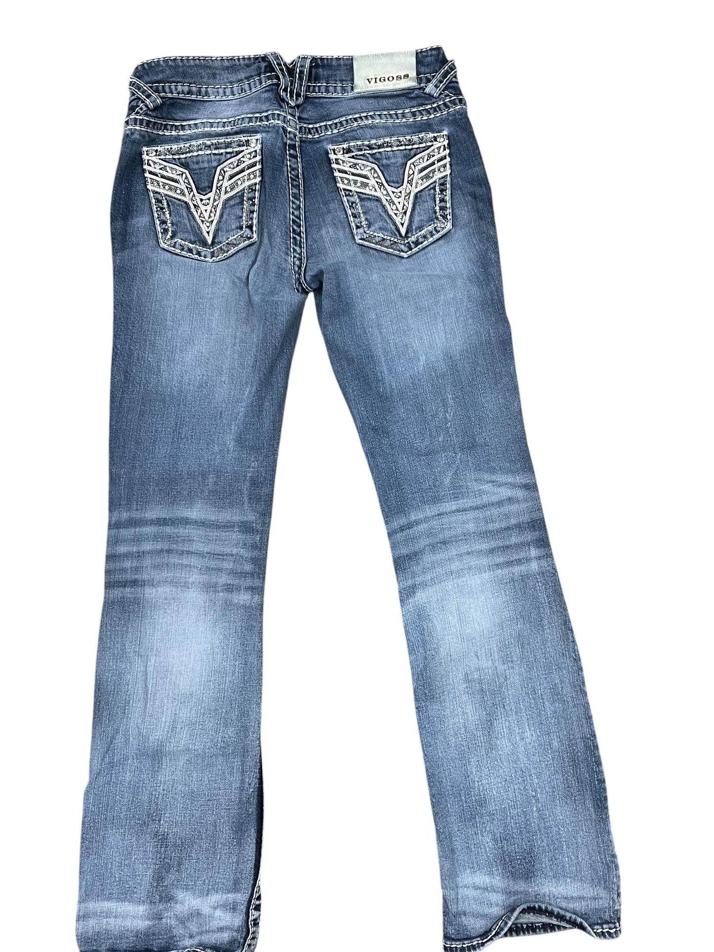 Jeans Boot Cut By Vigoss In Blue Denim, Size:6