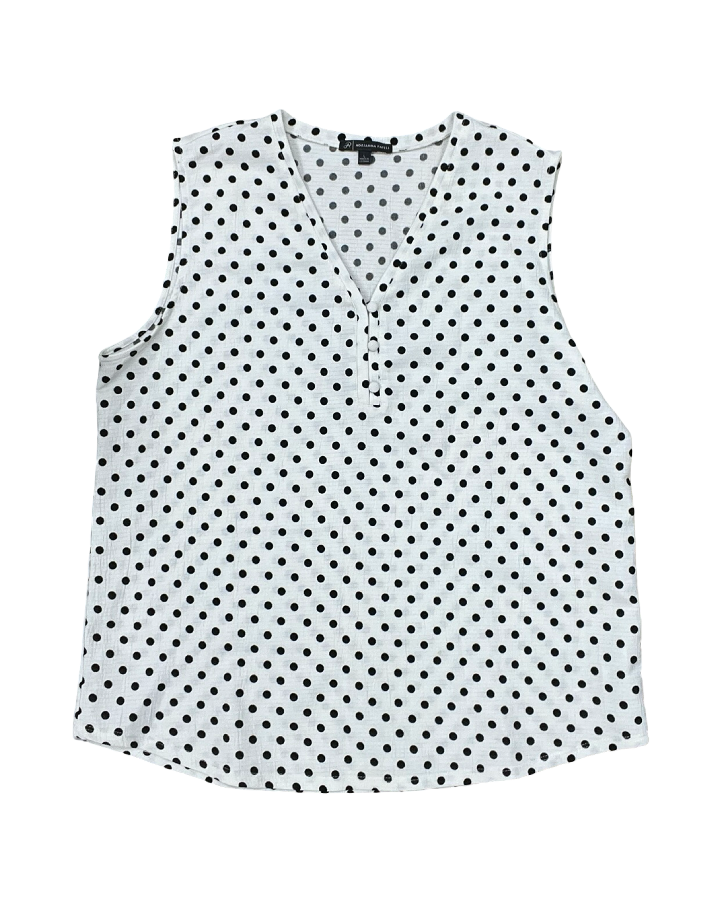 Top Sleeveless By Adrianna Papell In Polkadot Pattern, Size:L