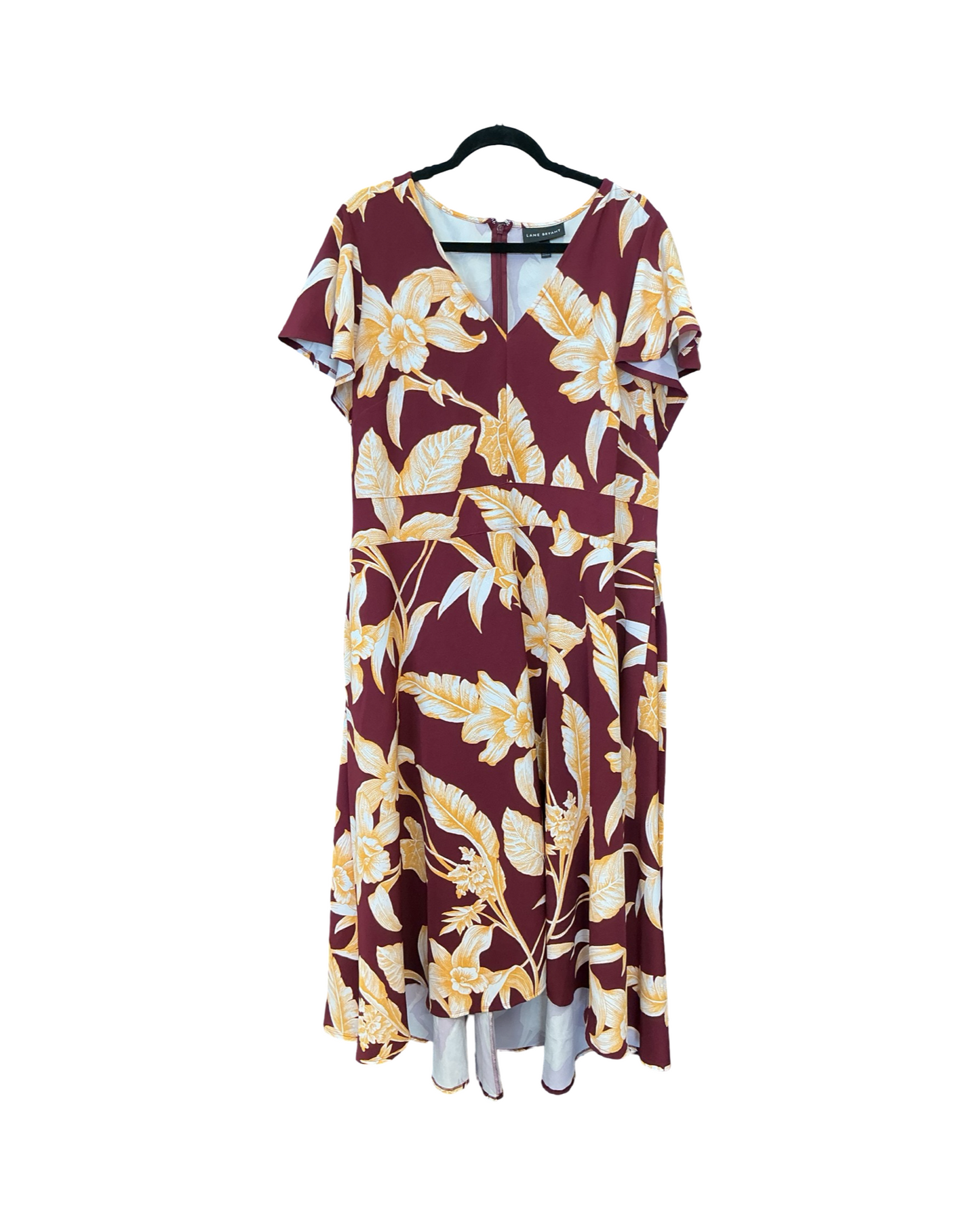 Dress Party Long By Lane Bryant In Red & Yellow, Size:2X