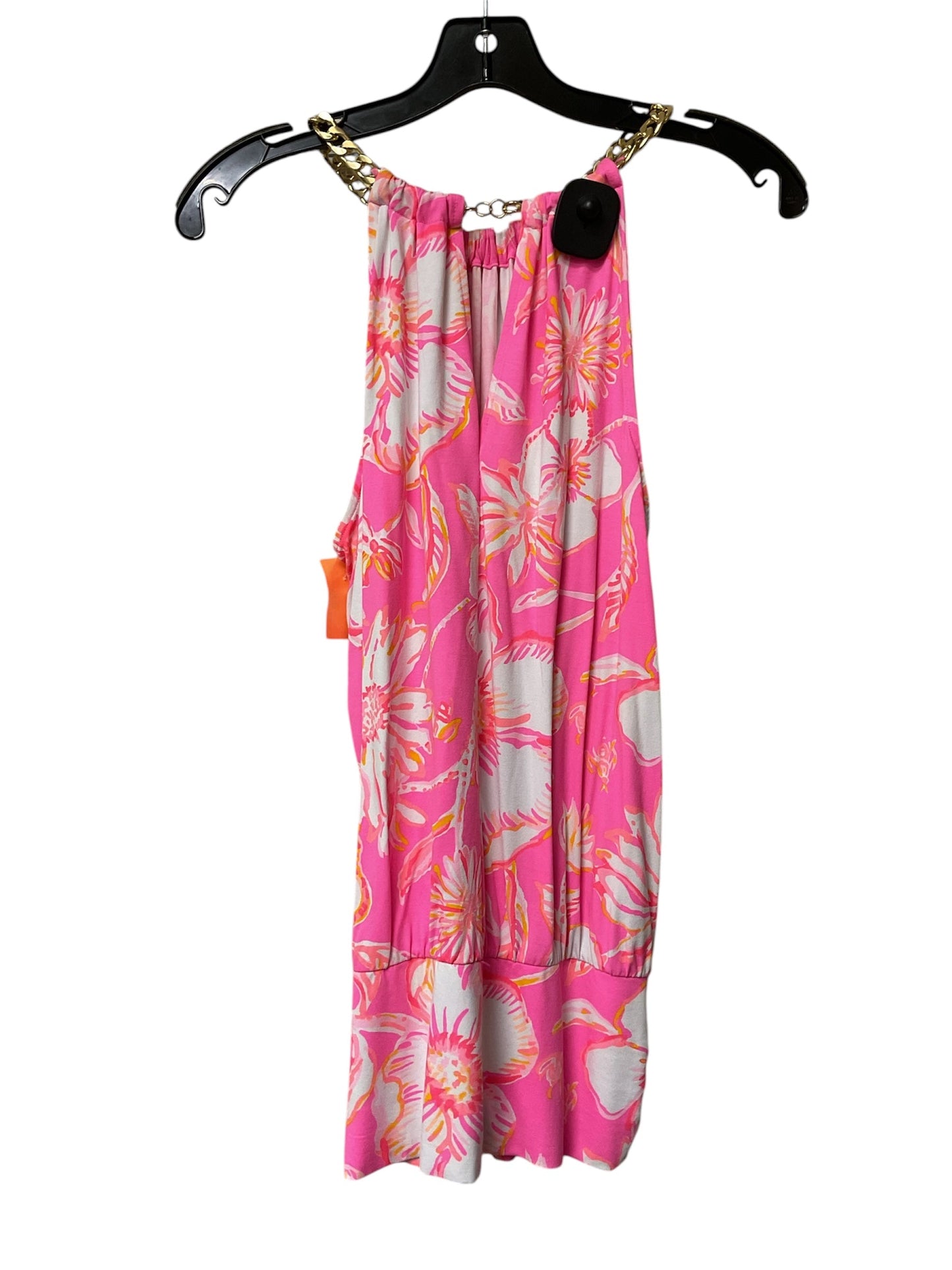 Blouse Designer By Lilly Pulitzer In Pink & White, Size:M
