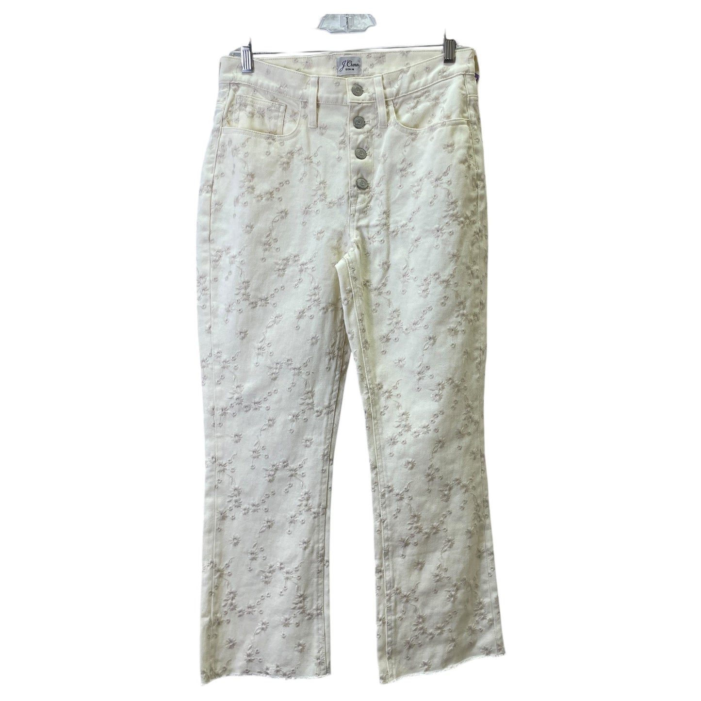 Jeans Straight By J. Crew In Cream Denim, Size:4