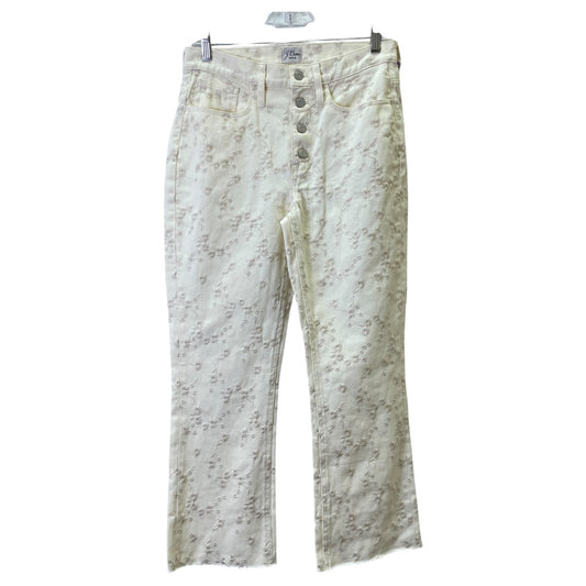 Jeans Straight By J. Crew In Cream Denim, Size:4