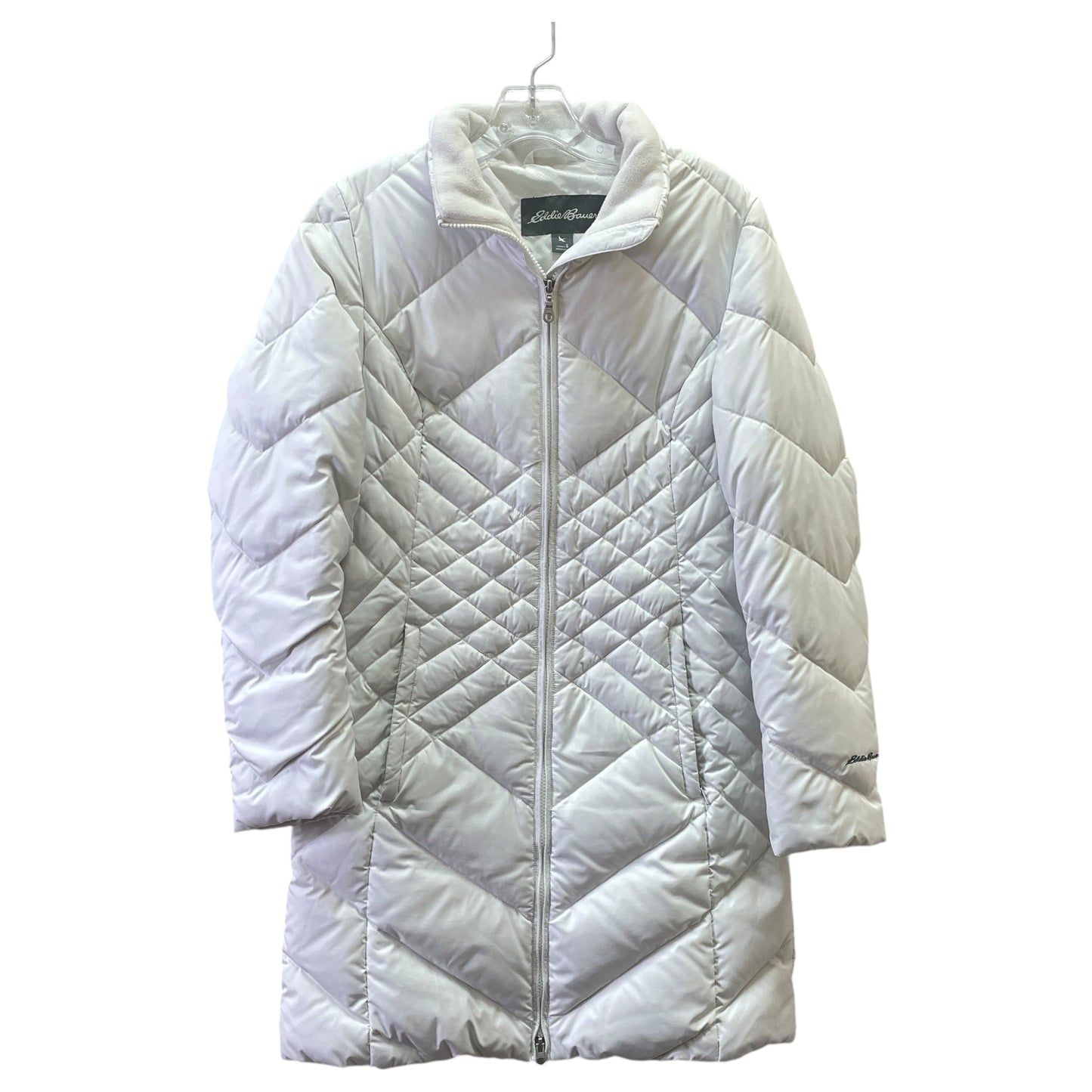 Coat Puffer & Quilted By Eddie Bauer In White, Size:S