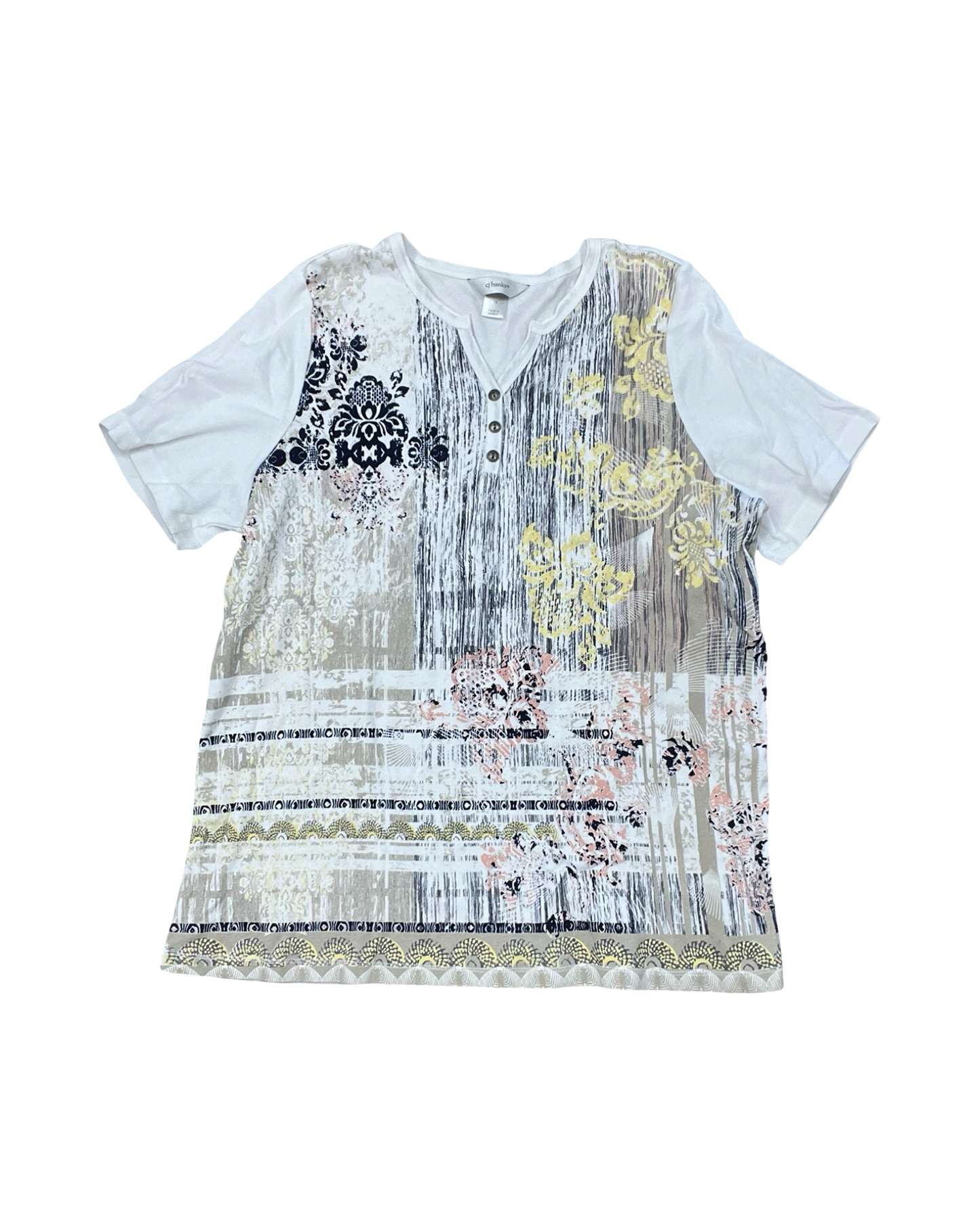 Top Ss By Cj Banks In Blue & White, Size:1X