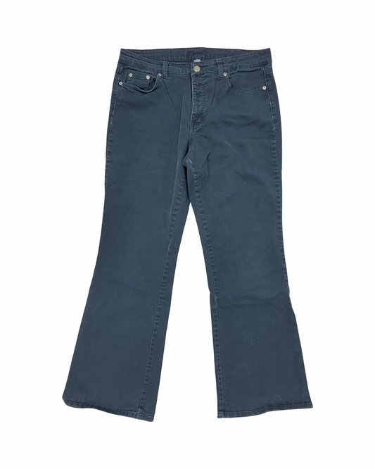 Jeans Straight By Clothes Mentor In Black Denim, Size:14