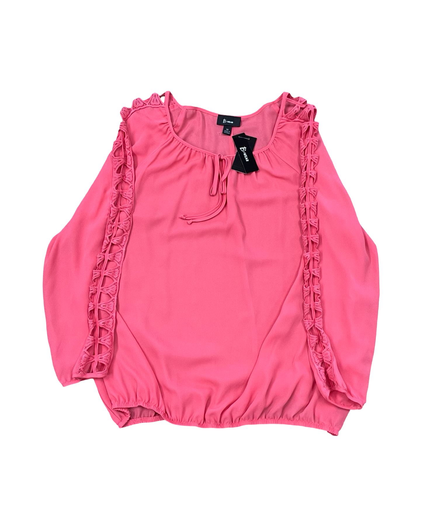 Top Ls By B. Makowsky In Coral, Size:1X