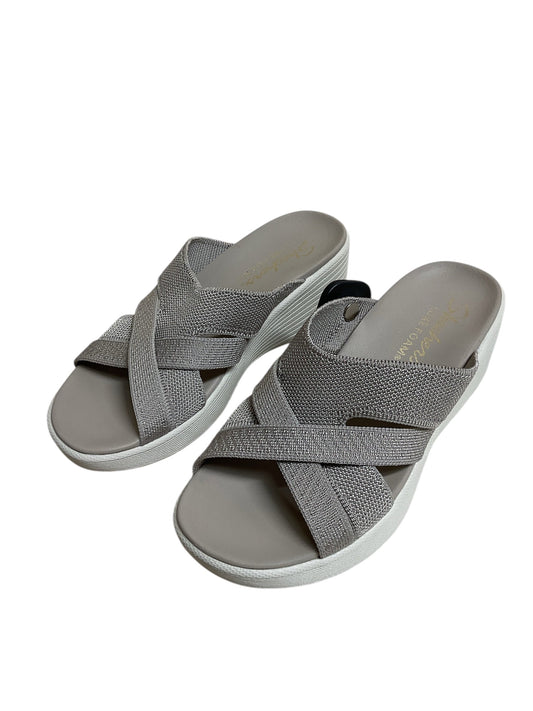 Sandals Heels Wedge By Skechers In Taupe, Size:6.5