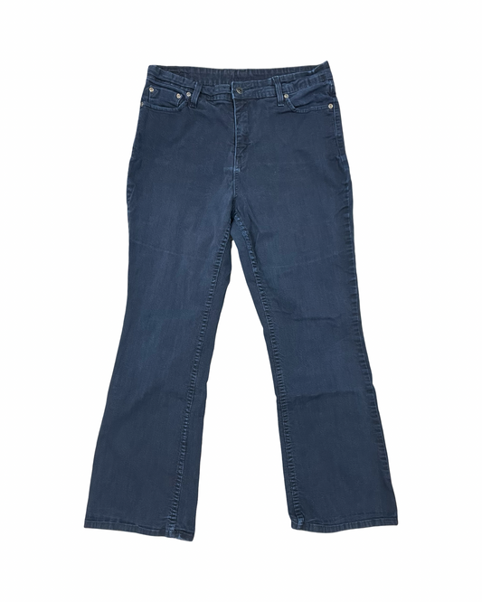 Jeans Boot Cut By Levis Signature In Black Denim, Size:14