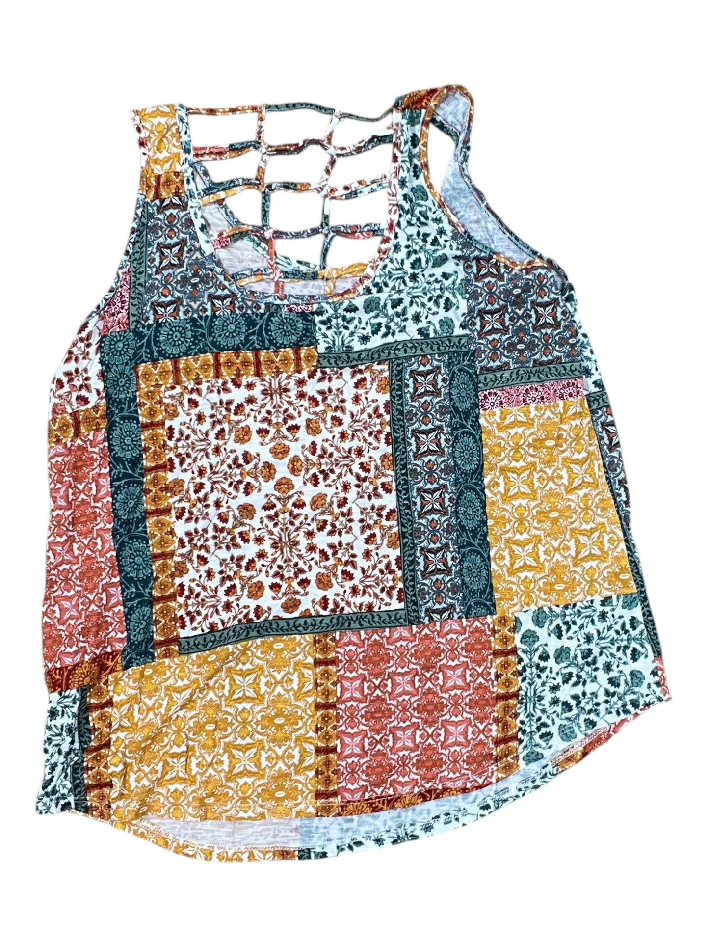 Top Sleeveless By Maurices In Green & White, Size:Xl