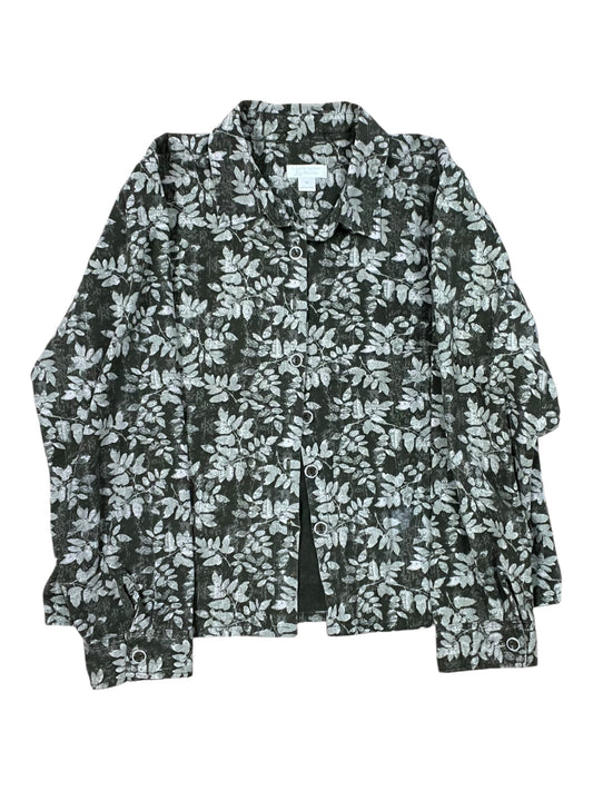 Blouse Ls By Christopher And Banks In Green, Size:Xl