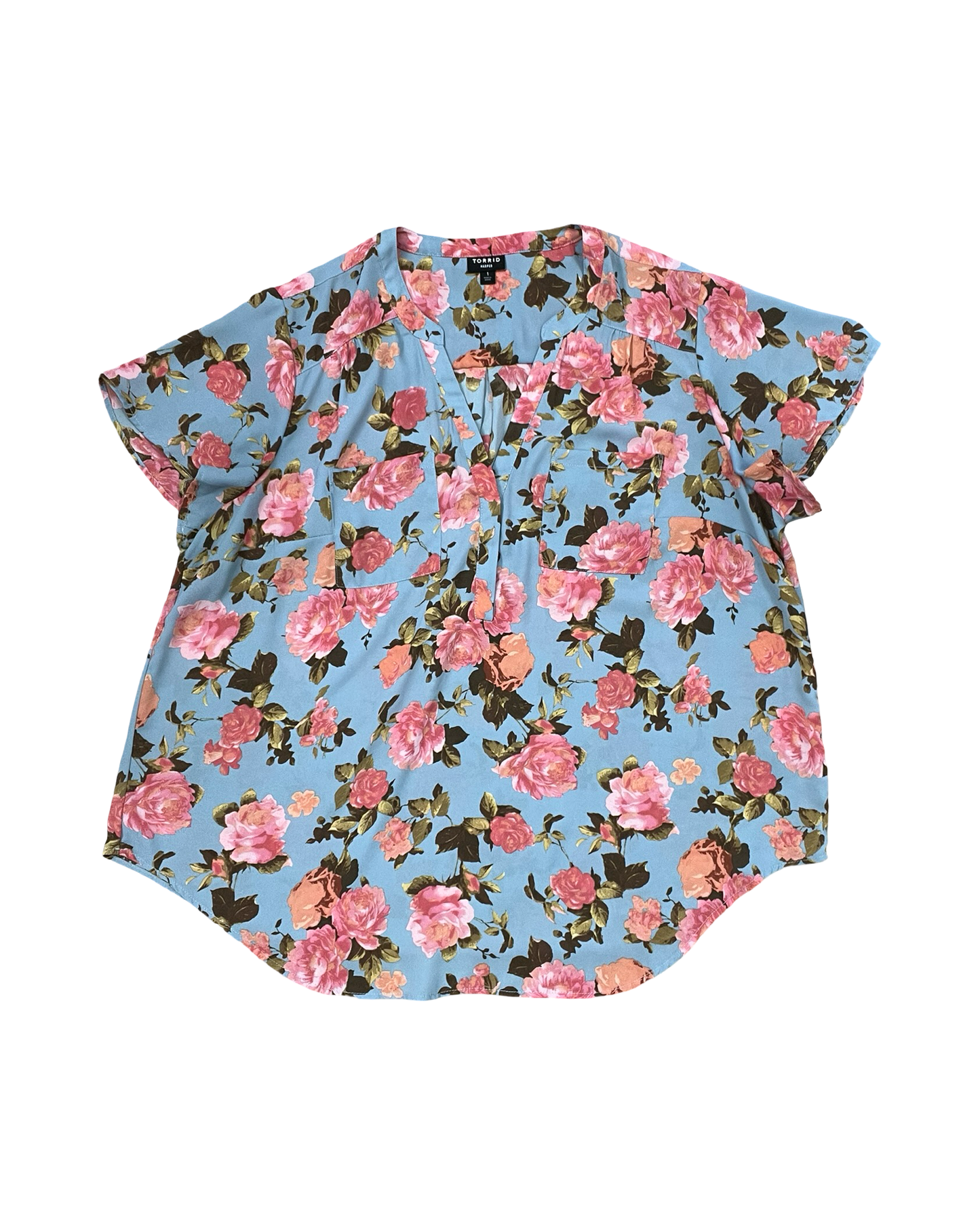 Top Ss By Torrid In Blue & Pink, Size:Xl