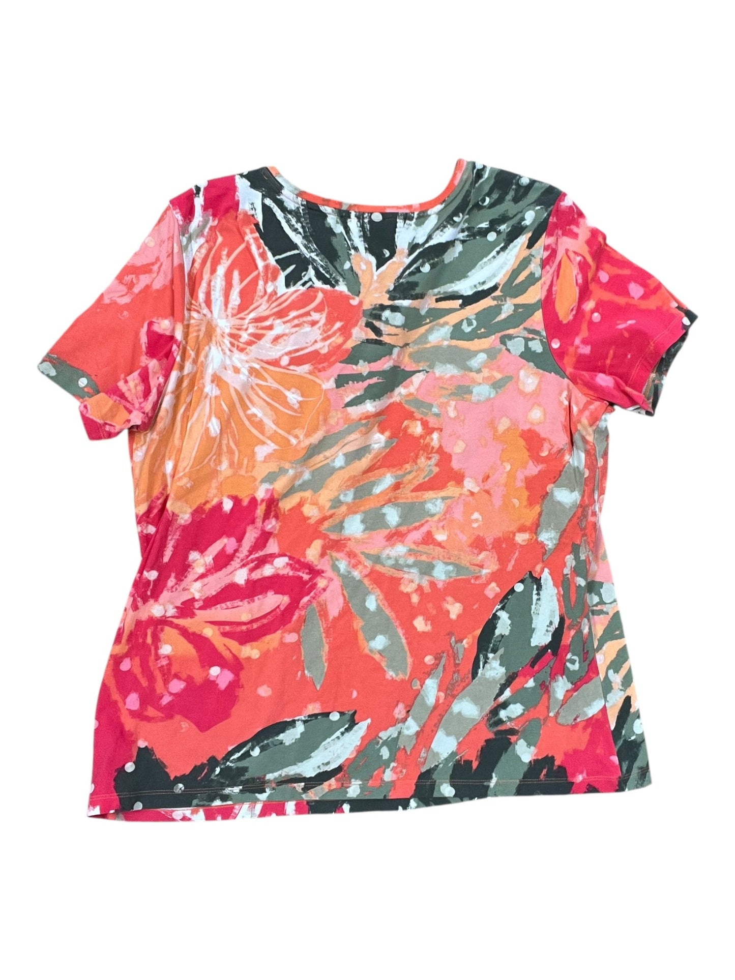 Top Ss By Christopher And Banks In Orange & Pink, Size:Xl
