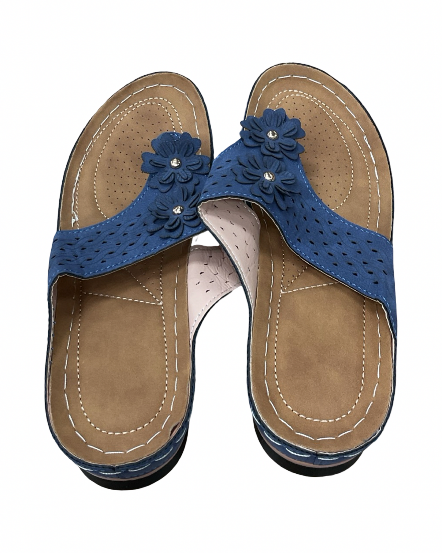 Sandals Flats By Clothes Mentor In Navy, Size:8.5