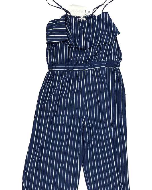 Jumpsuit By Clothes Mentor In Blue & White, Size:L
