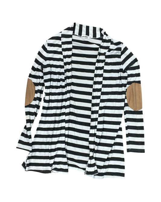Cardigan By Clothes Mentor In Black & White, Size:L