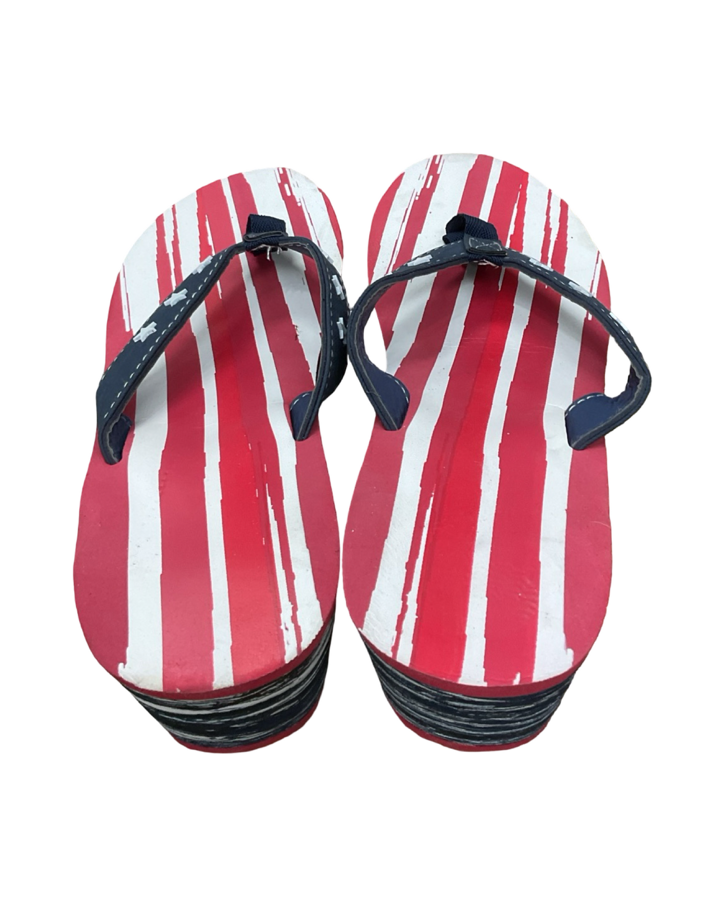 Sandals Heels Wedge By Clothes Mentor In Blue Red & White, Size:9.5