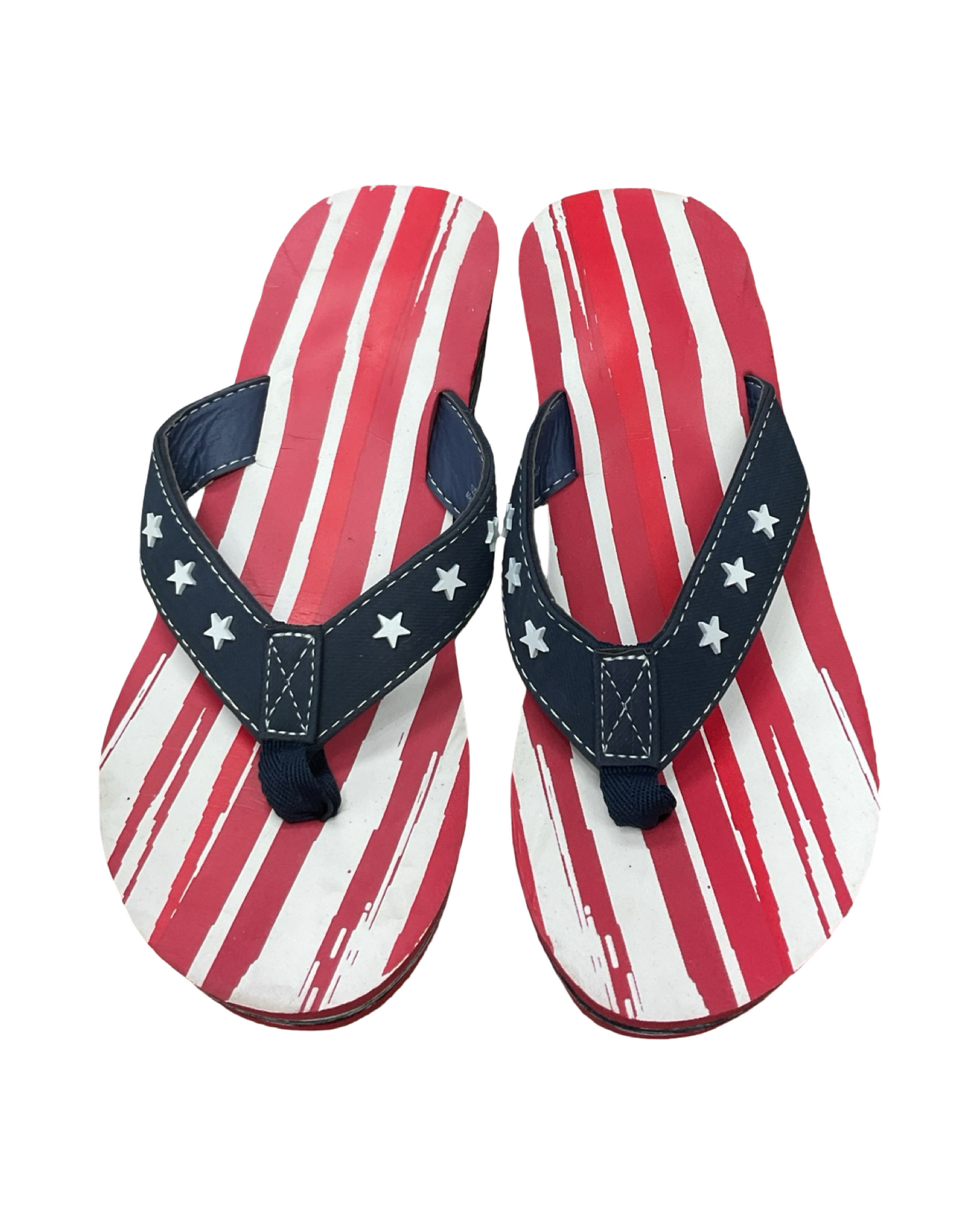 Sandals Heels Wedge By Clothes Mentor In Blue Red & White, Size:9.5