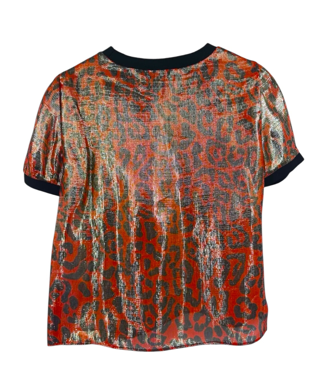 Piera Leopard Print Silk Blend Tee Designer By Alice + Olivia In Animal Print, Size: M