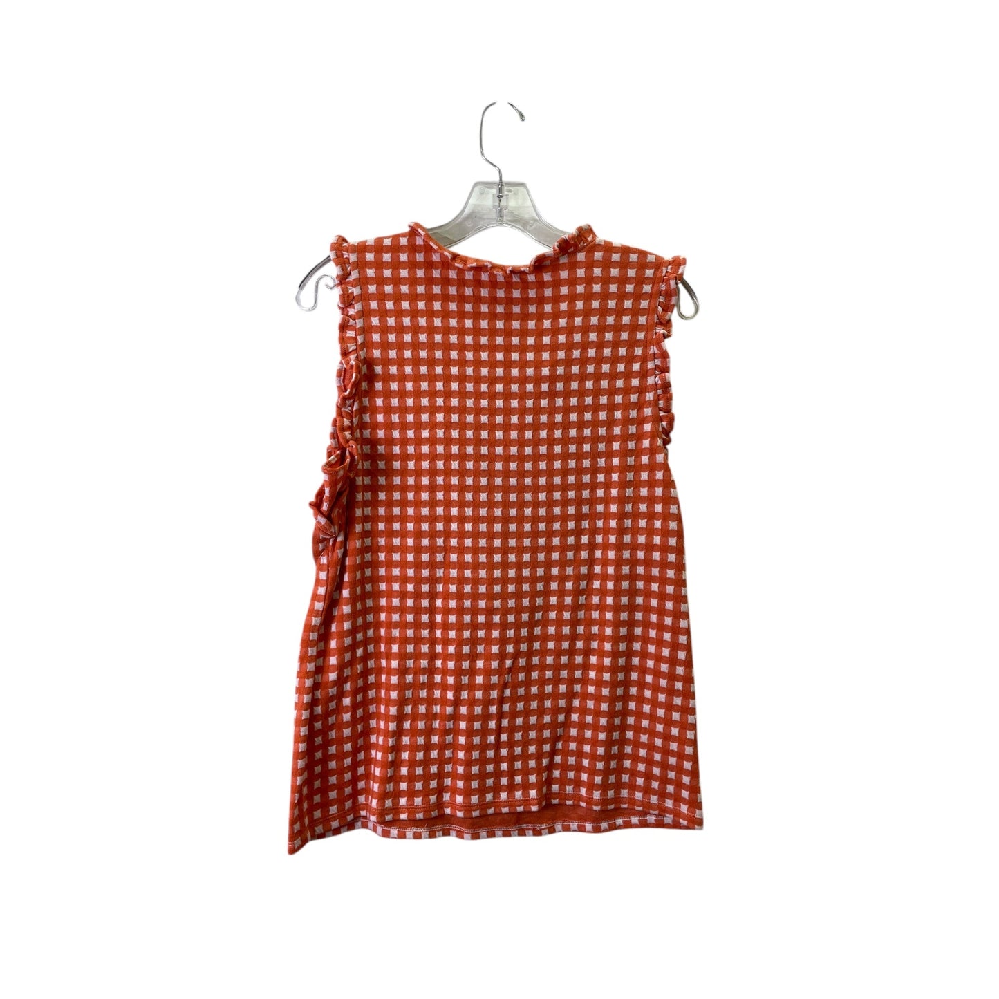 Top Sleeveless By Loft In Orange & White, Size:M