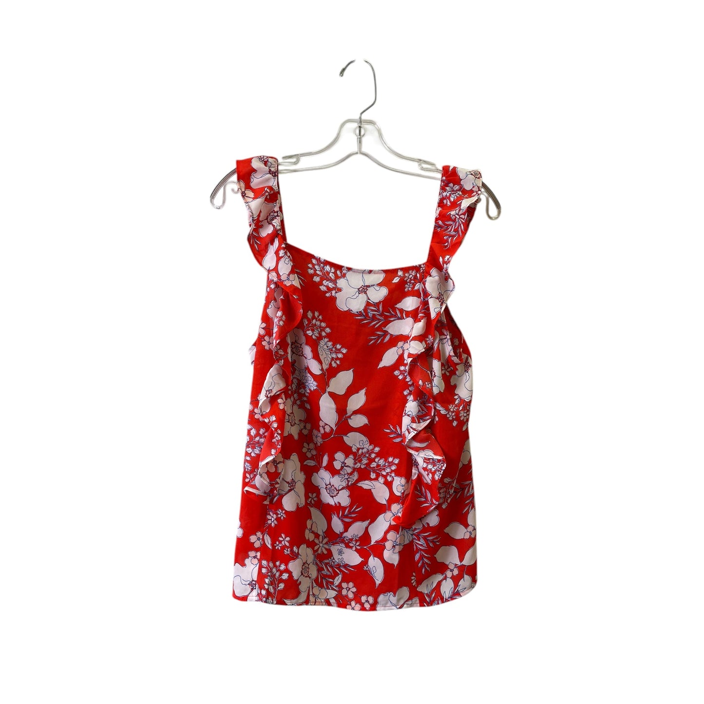 Top Sleeveless By Loft In Red & White, Size:M
