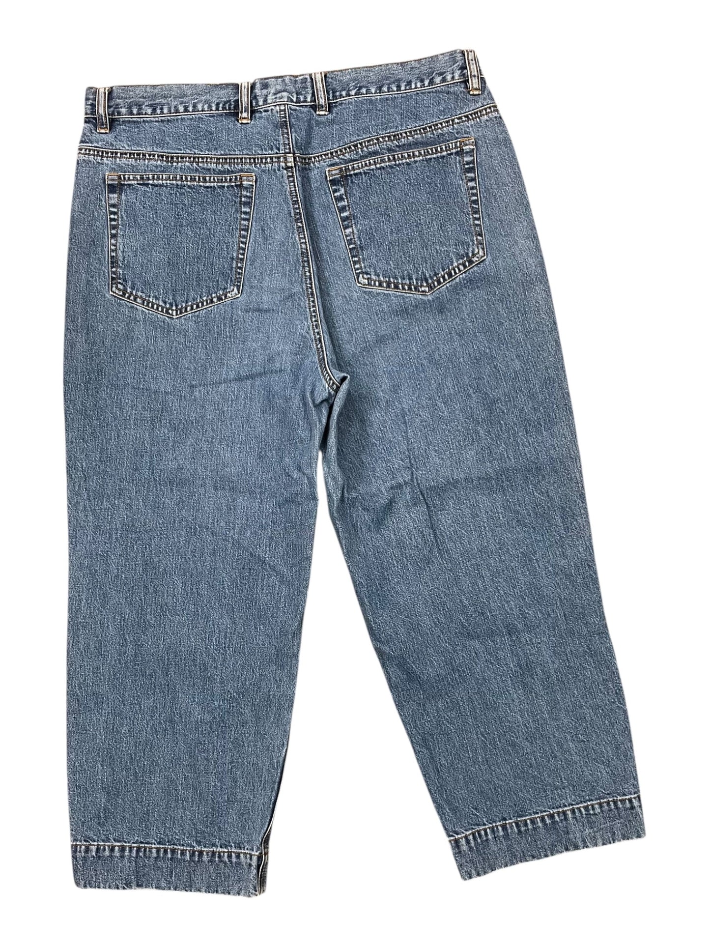 Jeans Cropped By Eddie Bauer In Blue Denim, Size:16